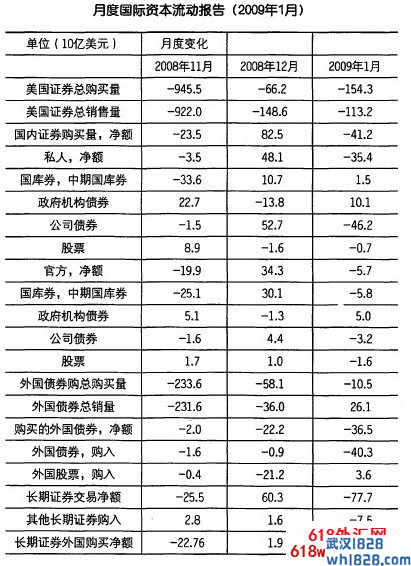 有关月度国际资本流动报告的主要事实